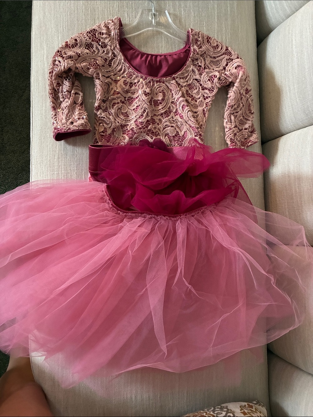 Revolution Pink Lace Bodice with Dusty Rose Tulle Ballet Dress